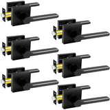 KAMOTA Passage Door Levers, 6 Pack Black Heavy-Duty Interior Door Handles, Square Non-Locking Door Locksets for Closets, Hallway