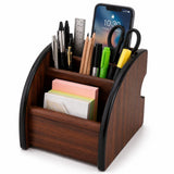 BRIGHTLYN Wooden Desk Organizer with Drawer | Office Desk Organizer for Pens, Mobile, Sticky Notes & Stationery | Multipurpose D