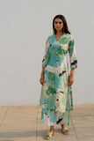 Gosriki Women'S Cotton Blend Straight Printed Kurta With Palazzo (Swans See Green-Gs_L_See Green_Large),See Green,,B0D2Y7T4XR
