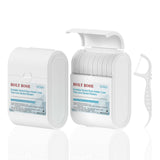 Holy Rose Dental Floss Holder Case 2 Boxs with Twin Line Flosser 104 Count- Mint Flavored Floss Picks, Portable Travel Case Whit