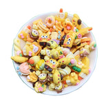 50-Pcs Anime Crafts Making Charm Flatback Resin Beads Lots Cartoon Beads Cute Charms for Jewelry Making (Yellow)