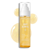 Sunscreen Body Glow Oil, Broad Spectrum SPF 45, Lightweight Water Resistant Shimmering Body Oil with Gold Mica, Moisturizing Coc