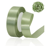 Sage Green Ribbon 1 Inch - 25 Yards Dusty Sage Satin Ribbon for Wedding Invitations Cards, Flower Bouquets, Scrapbookings, DIY E