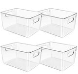 Clear Plastic Storage Bins, Pantry Organizers and Storage or Kitchen Organization and Storage Containers Bins for Organizing, Fr