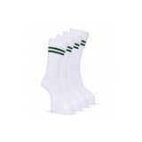 Rysn Boys & Girls Calf Length Combed Cotton White Bottle Green Striped Dps School Socks (Pack Of 4 Pairs) (910 Years)