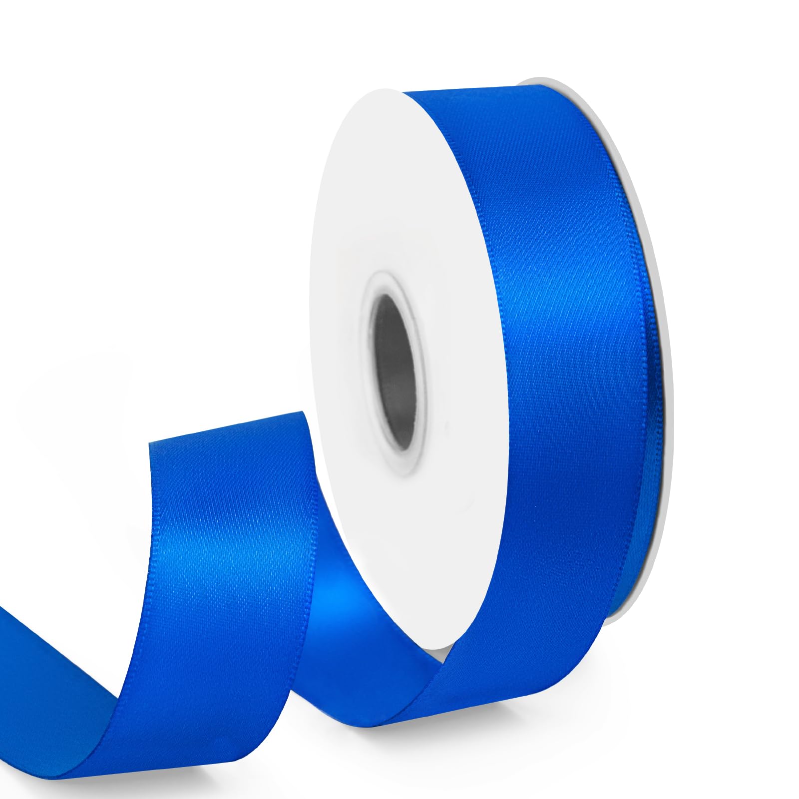 HimBen Double Faced Royal Blue Ribbon 25 Yards, 1 inch Polyester Royal Blue Stain Ribbon for Gift Wrapping, Flower Bouquet, Wedd