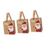 ATORSE 3 Pieces Kraft Christmas Gift Bags Goody Bags for Holiday Christmas Santa Claus