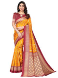Satrani Womens Knit Silk Blend Saree (2687S1138N_Yellow)