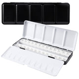 LOONENG Metal Watercolor Tin with Fold-Out Palette, Medium Tray Palette with 26 Empty Half Pans for Plein Air, Acrylic and Oil P