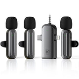 AWSENS 3 in 1 Wireless Lavalier Microphones for iPhone,Android,USB-C,Camera,Built-in Reduction ChipNoise,Plug-Play, 2.4G Ultra-L