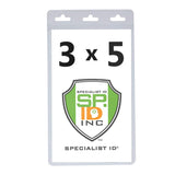 10 Pack Clear Vertical 3X5 Vinyl Oversized ID Badge or Ticket Holder 3 X 5 Inches (XL35V) by Specialist ID