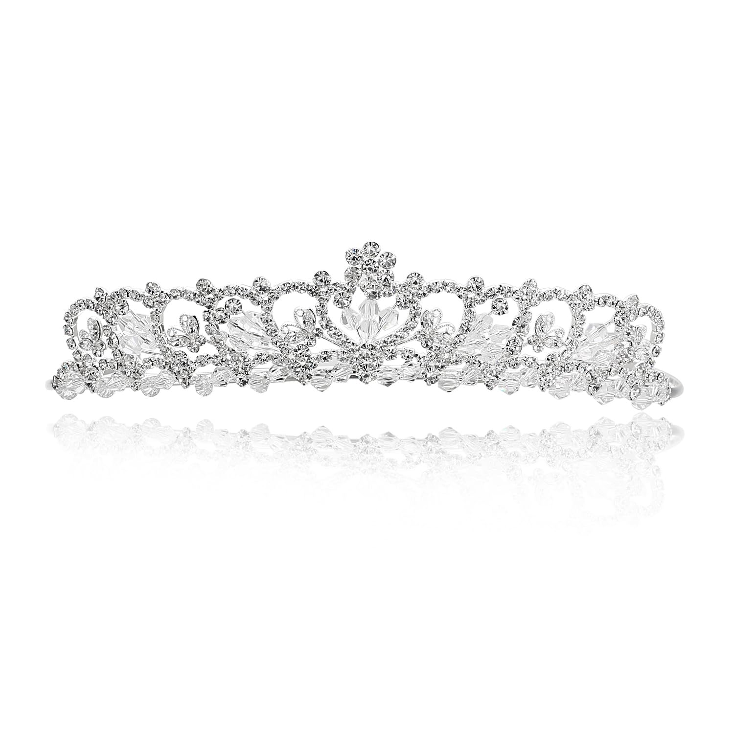 SAMKY Bridal Crown Rhinestone Wedding Tiara for Women Princess Bride Hair Accessories