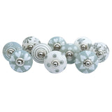 Royal Kraft Vintage Grey Hand Painted Ceramic Pull Knobs for Kitchen Cabinet, Door & Drawer, Wardrobe, Cupboard (Set of 10) Skno