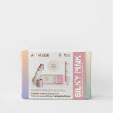 ATTITUDE Silky Pink Makeup Box Set, EWG Verified, Titanium Dioxide-Free, Plastic-free, Plant and Mineral-Based Ingredients, Vega