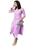 Anni Designer Women'S Cotton Blend Straight Printed Kurta With Pant Set (G20 Purple_Xxl_Purple_Xx-Large),Purple,2XL