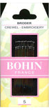 Bohin France Crewel Embroidery Needles Sizes 5