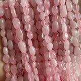 jodaying 6-8mm Natural Rose Quartz Nuggets Oval Free Tumbled Pebble Semi Precious Gemstone Loose Stone Beads Approx 15.5 inch fo