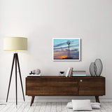 Windmill Producing Electricity At Sunset Example Of Renewable Energy, North America-Paper Art-30,,X24,,