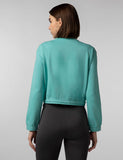 Fyltr Women'S Round Neck Drop Shoulder Sweatshirt - Full Sleeve | Elasticated Waist & Cuff | Boxy Fit | Stripe Detailing Tropical Teal,Tropical Teal,Tropical Teal,M