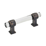 Amerock | Cabinet Pull | Clear/OilRubbed Bronze | 3 inch (76 mm) Center to Center | Glacio | 1 Pack | Drawer Pull | Drawer Hand