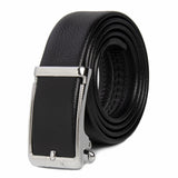 Zacharias MenS Faux Leather Business Buckle Autolock Belt Ss111 (Black_Free Size) (Pack Of 1)