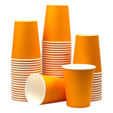 Yuxitia Disposable Paper Cups, 60pcs Orange Paper Cups For DIY Wedding Party Picnic BBQ Travel and Event 8OZ (Orange)