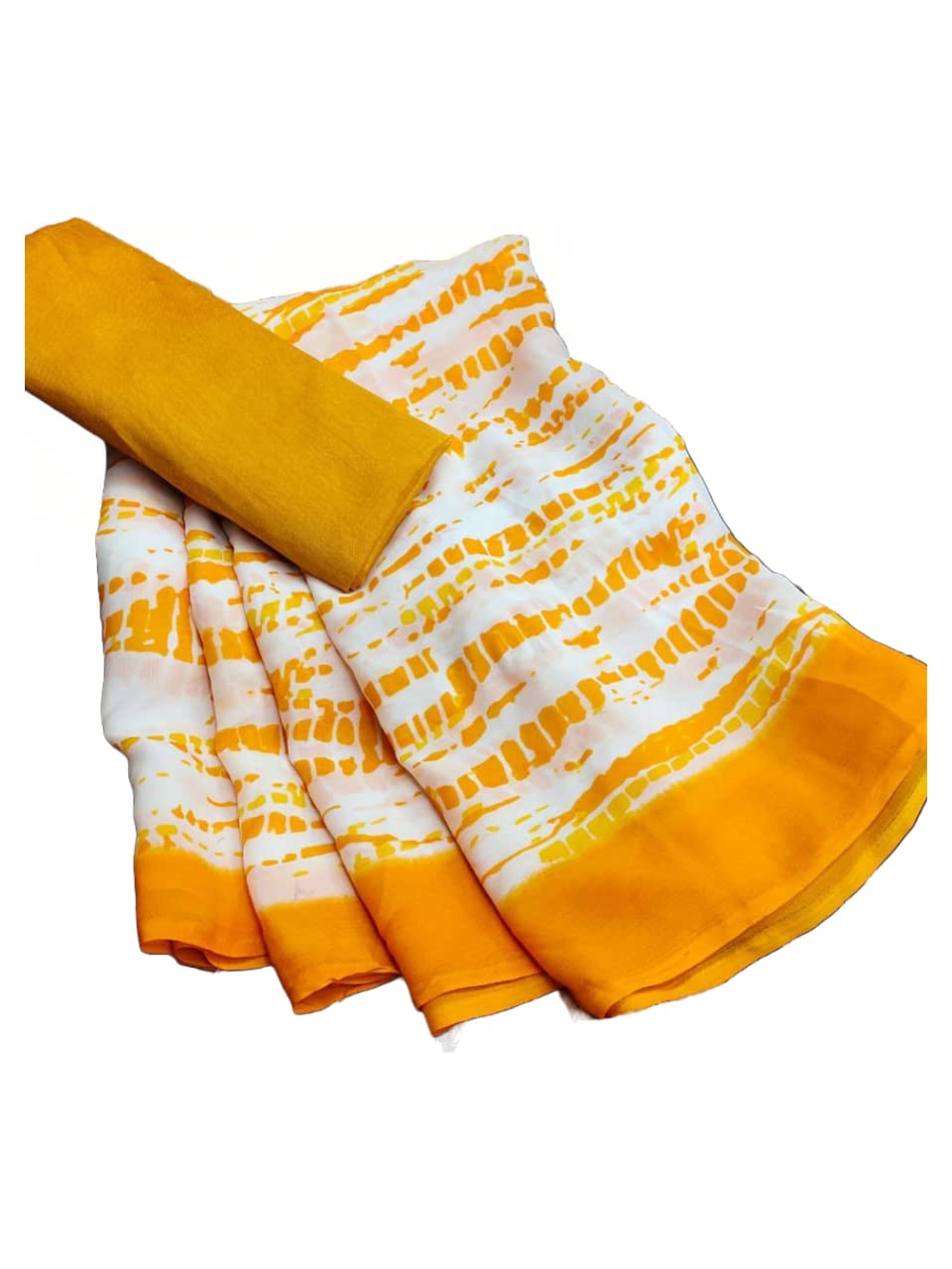 Anni Designer Women'S Georgette Traditional Printed Saree With Blouse Piece (Sgkrp-Yellow_Yellow_Freesize),Yellow,Free Size