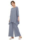 TADKEE Women's Solid Color Round Neck 3/4 Sleeve Co-ord Set | Casual Wear Co ord Set | Kurta Set for Women (FN-Round-Sugar-Cord-