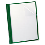 ClearFront Report Covers, 1/2 Cap, Letter, Green Leatherette Back Covers,25/Bx ESS55807