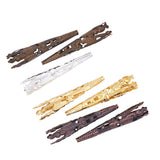 Elecrelive 50Pcs Metal Filigree Bead End Caps Spacers for Tassel Jewelry, Long Flower Bead Caps Mixed Colors 41x8mm for Earring 