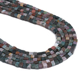 BEADIA Natural Indian Agate Cube Spacer Beads 4mm Loose Square Stone Beads for Jewelry Making 38cm/Strand