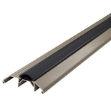 M-D Building Products 49006 3-3/4 in. x 1-1/8 in. x 36 in. Satin Nickel Aluminum and Vinyl Heavy-Duty High-Profile Threshold
