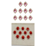 Merishopp 20Pcs Flat Back Beads Button Scrapbook Embellishments Pink Red