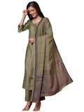 Anni Designer Women'S Rayon Viscose Solid Straight Kurta With Pant & Dupatta (Raja Saab Green-Vks14_Xxl_Green_Xx-Large),Green,2XL