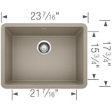 Blanco Precis Silgranit 24 Single Bowl - Truffle