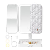 Makeup Mirror Vanity with Lights, 83 LEDs, 360-Degree Uniform Fill Light, 3-Color Lighting, Touch Control, Trifold Makeup Mirror