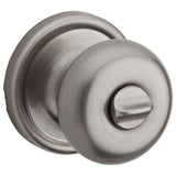 Kwikset Hancock Interior Privacy Door Knob with Lock, Door Handle For Bathroom and Bedroom, Satin Nickel Keyless Turn Lock Doork