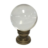 Royal Designs, Inc. Clear Crystal Ball Finial for Lamp Shade, F-5045AB-1, Antique Brass