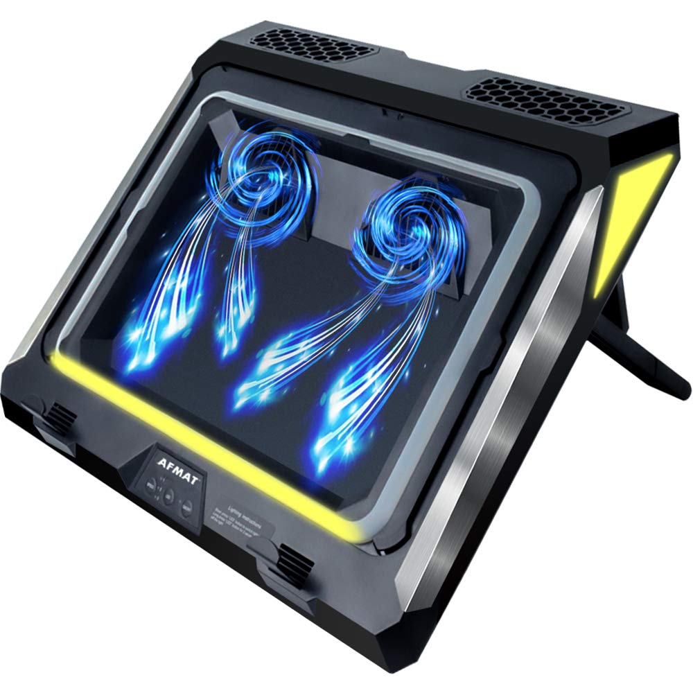 4500Rpm Laptop Cooling Pad With Turbo-Fans, Usb Ports, Lights - Cools 14-17.3 Inch Laptops By 20-30