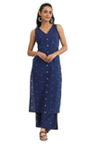 Libas Women'S Pure Cotton Kurta Set (400121O_Blue_M)