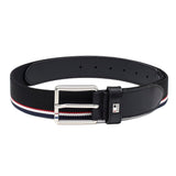 U.S. Polo Assn. Men Navy Textured Striped Print Belt