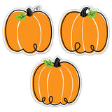 CTP Doodle Pumpkin 6 CutOuts Learning Dcor Accents for Halloween & Fall Classroom Theme (Creative Teaching Press 10590)