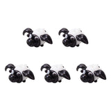 FASHEWELRY 5Pcs Handmade Lampwork Animals Beads Cute White Sheep Beads 3D Animal Glass Bead for Bracelet Earring Necklace Jewelr