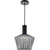 Living District Ronnie 1-Light Modern Metal Pendant In Black Finish