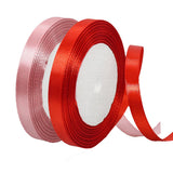 2 Rolls Red Rose Gold Ribbon, 3/8 Inch x 50 Yards Satin Rose Gold Red Fabric Ribbon for Flower Bouquets, Gift Wrapping, DIY Craf