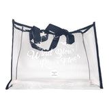 Ecomistiq Clear Tote Bag Large Capacity Travel Bag Lightweight Multipurpose Beach Tote Navy