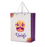 PPJ  HAPPY DEEWALI (DIYA RANGOLI) PAPER CARRY BAG (30 PCS), 10 Inch X 8 Inch X 4 Inch for DIWALI RETURN GIFTS/DIWALI PAPER B