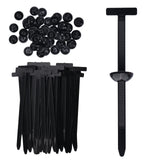 100 Pcs Nylon Universal Cable Tie Buckle for Car - Self-Locking and Easy Install Zipper Clips with Pin & Button Design - UV-Resi