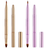 2 Pcs Lip Brush for Lipstick, Double Ended Retractable Lipstick Brush with Cap Reusable Versatile Lip Applicator Wands for Lips 