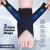 Comfpack Compression Ankle Ice Pack Wrap for Sprain & Fracture, Ankle Support Brace with 2 Cold Packs, Reusable Gel Cold Hot The